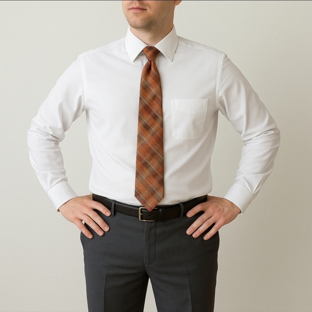 Balmain Paris Plaid Copper Tie 100% Silk